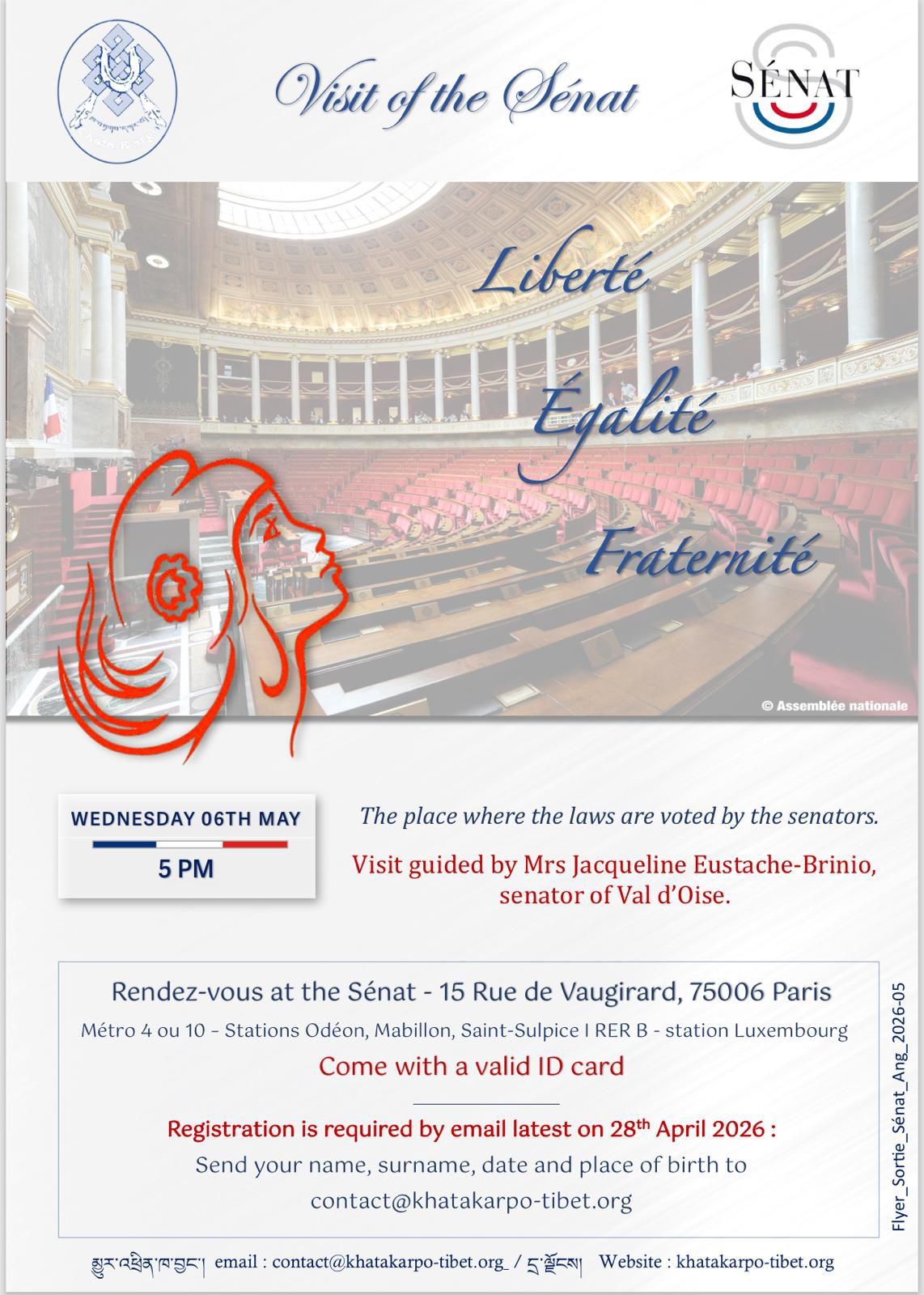 Visit guided of the Senat - Wednesday 6th may -5pm
