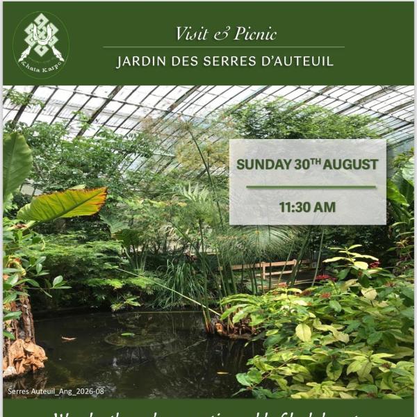 Visit and Picnic Jardin des Serres d'Auteuil - Sunday 30th august 2026 -11:30 am