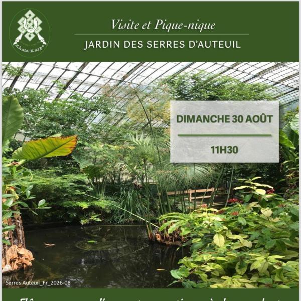 Visite et pique-nique Jardin des Serres d'Auteuil -  dimanche 30 août 2026 -11h30